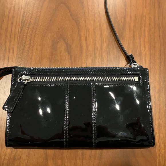 Coach Black Patent Leather Wristlet - Picture 2 of 6